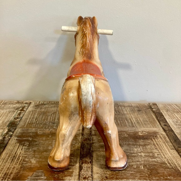 Vintage Plastic Horse with Colorful Saddle 13” Tall - Picture 5 of 16